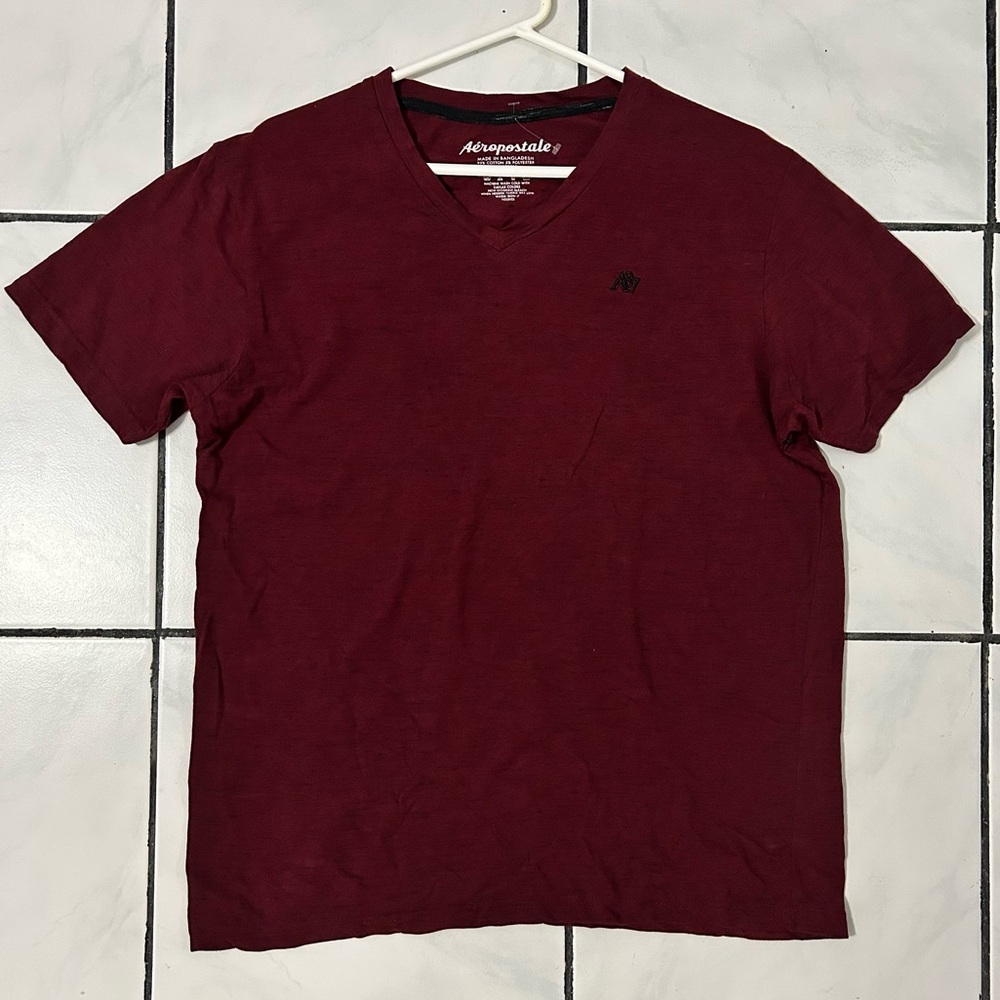 NWOT; Aeropostale; Dark Red with Black Accents Shirt